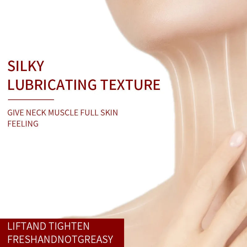 Tube of neck massage cream with roller applicator, moisturising firming 120g, compact size 8.8x3.5x16.5cm