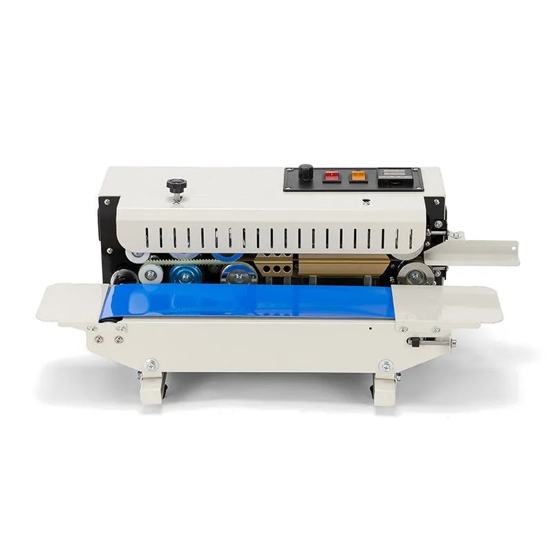 Small steel manual sealing machine with date stamp wheel for plastic bags