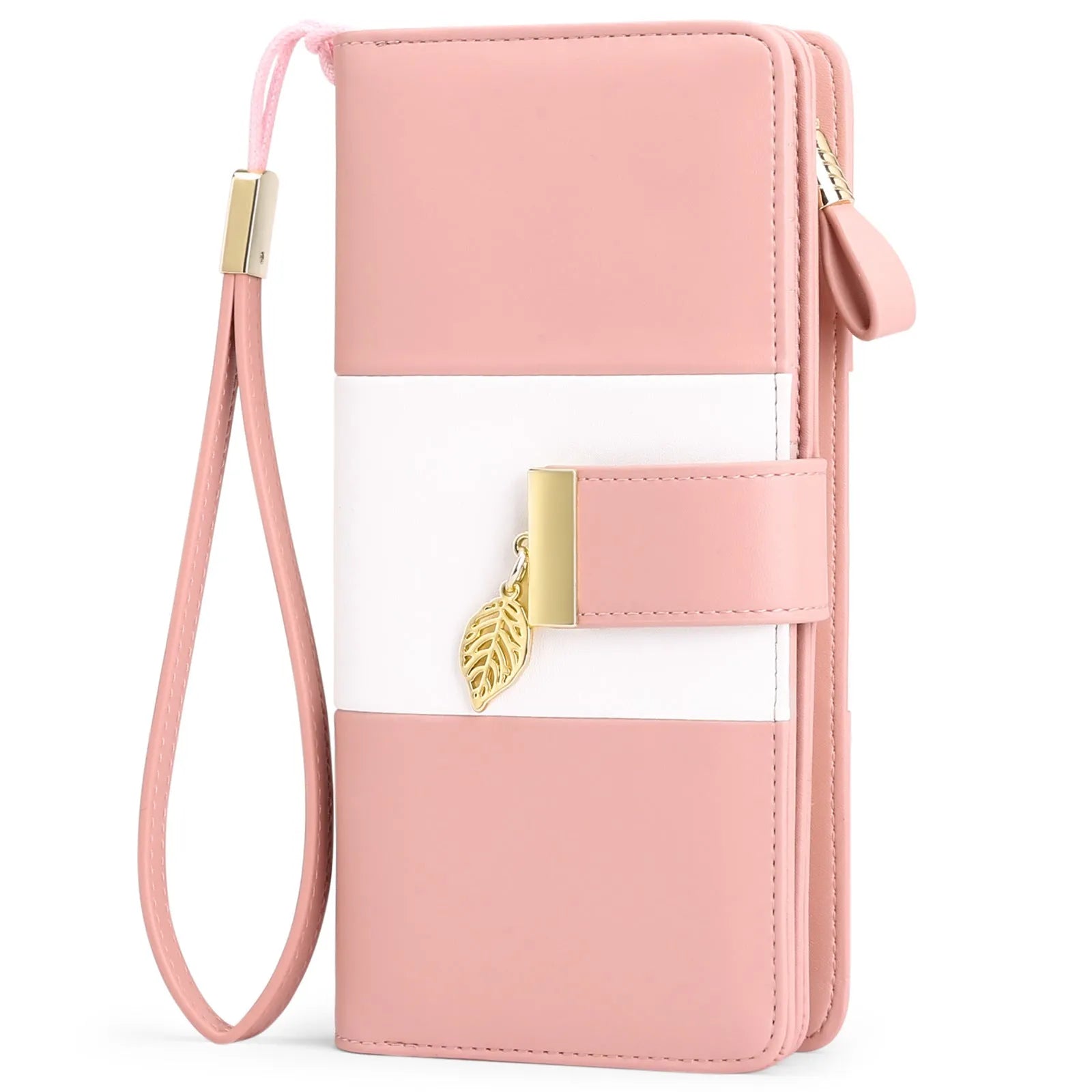 Anti-theft clutch handbag with lock closure in PU leather showing 19.5cm dimensions