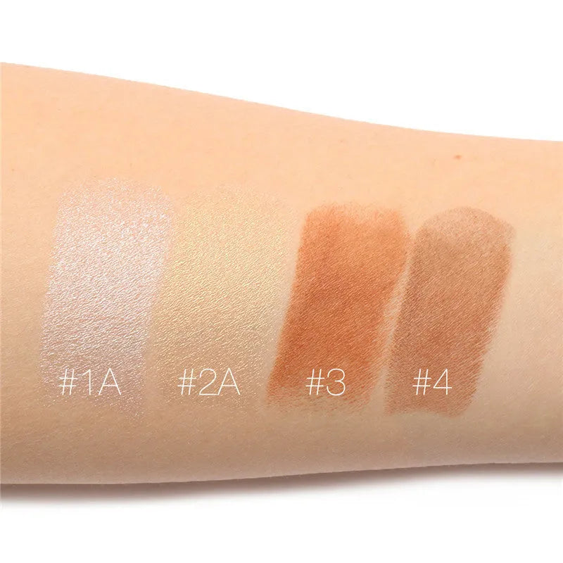 Cream face contour highlighter makeup pot in one of four available shades A, B, C, or D