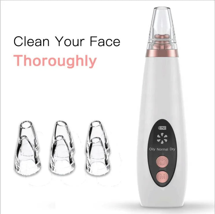 Microcrystalline blackhead remover model LY-9128 with USB charging and black suction nozzle
