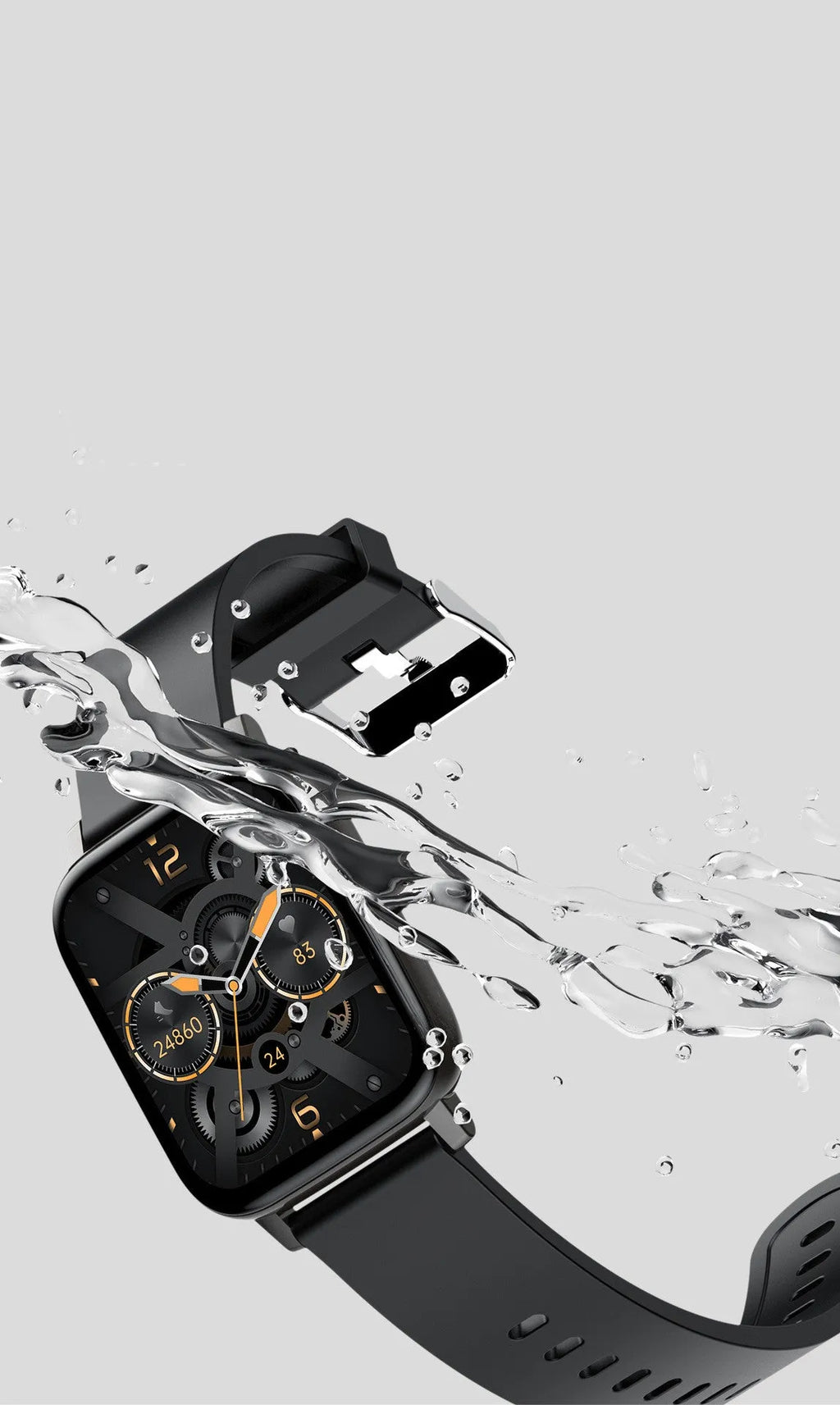 H80 smart watch with black silicone strap showing ECG and blood oxygen monitoring on screen