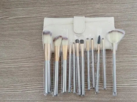Persian make-up brush set with rice white bristles and champagne coloured handles