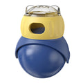 Owl design cat feeder tumbler puzzle toy in morandi yellow and blue colours