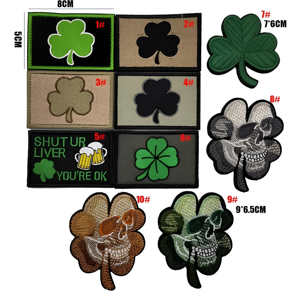 Embroidered fabric badge with Velcro backing in military green colour with tactical design