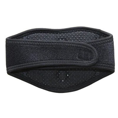 Self-heating neck guard with five magnets adjustable strap black tourmaline 49x11cm