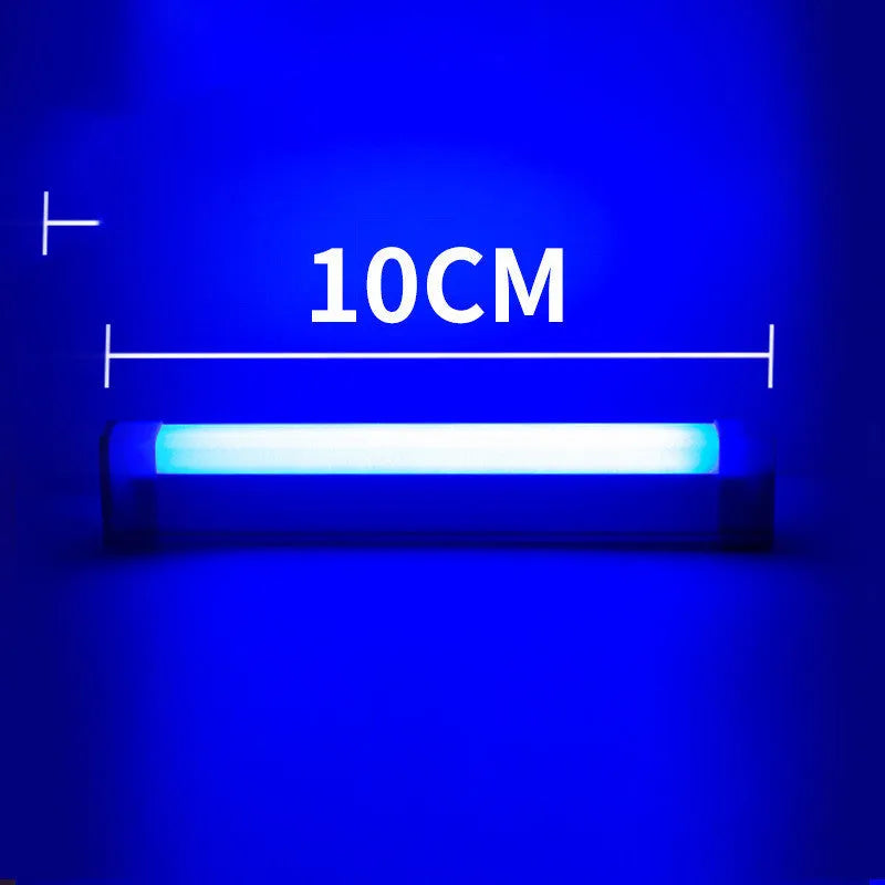 Rechargeable LED tube stick night light in blue and purple colours with USB charging cable