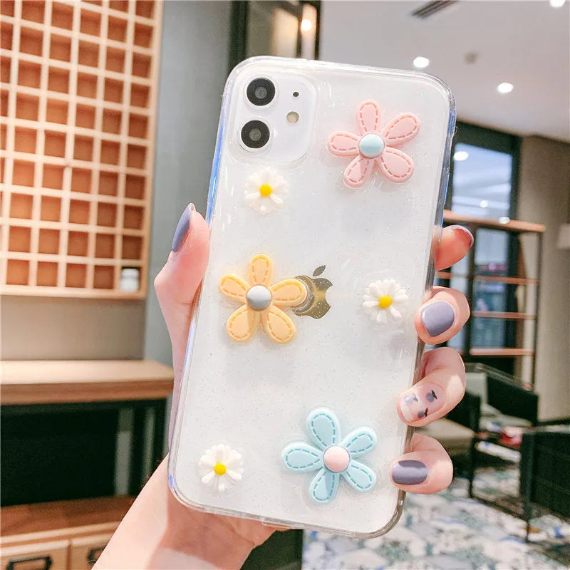 New Year's flowers soft rubber protective phone case for Apple iPhone models