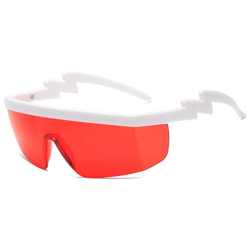 European and American one-piece sunglasses with PC lens in black frame and grey piece for cycling and outdoor sports