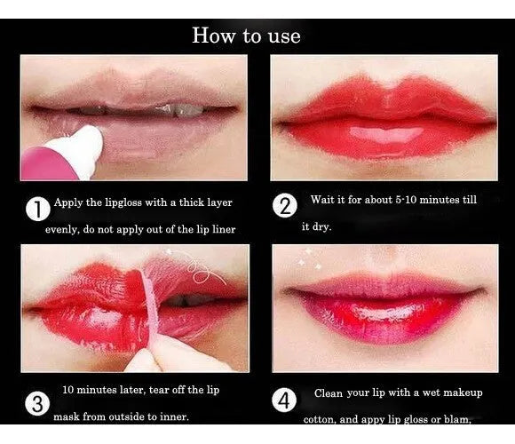 Lip tattoo tearing lip gloss stick in Cherry Red, 10x2cm, long-lasting waterproof formula
