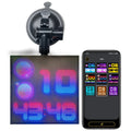 Bluetooth wireless LED car display screen with aluminium frame showing RGB animation display