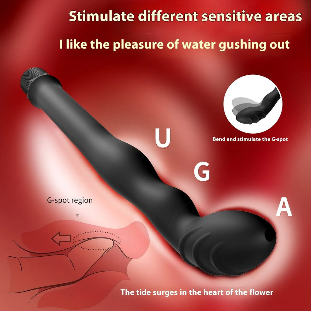 Black silicone hosepipe flusher enema kit for cleaning and washing applications