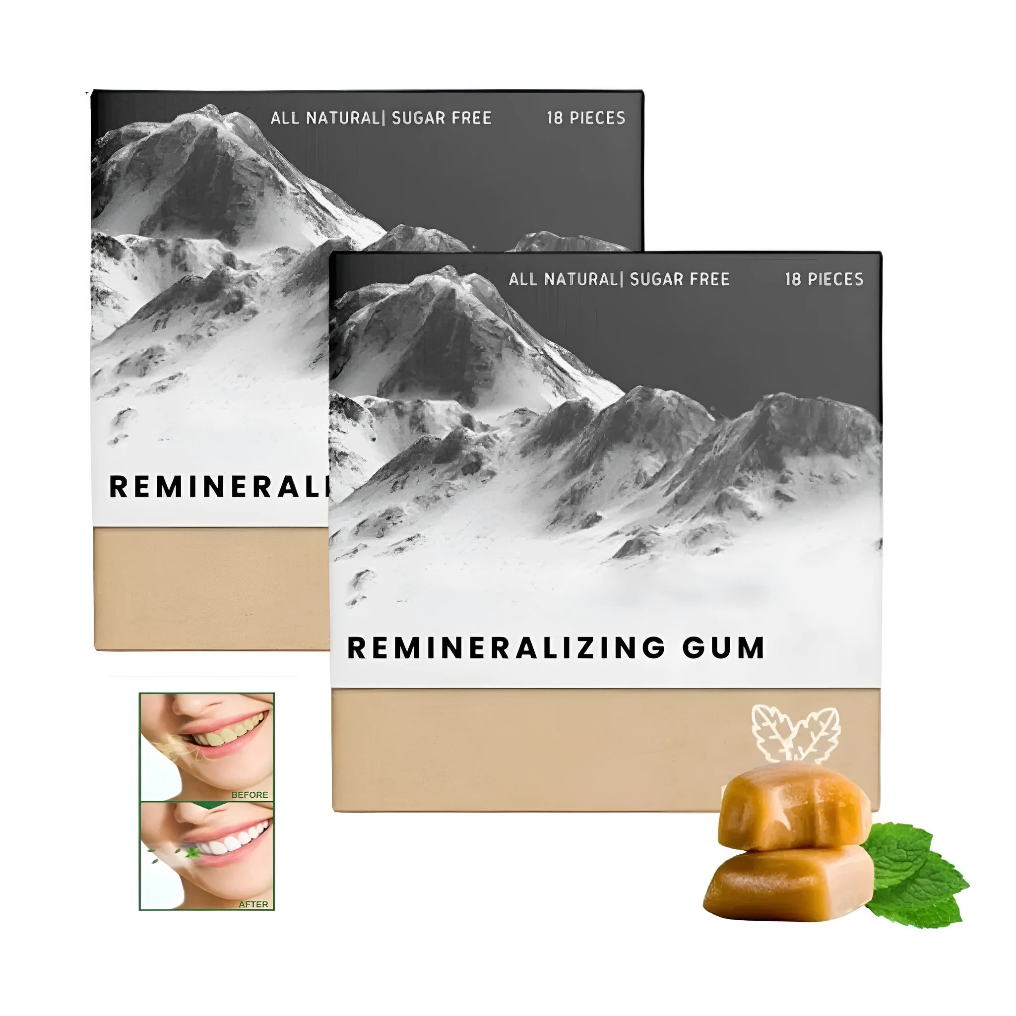 Box of frankincense mint supplement with 18 tablets, mint flavour, dietary supplement packaging