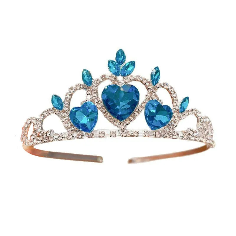 Children's crystal crown headband headdress, alloy with electroplated finish, pink Type A style