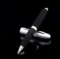 EVA metal cap mini ballpoint pen in silver showing compact 112mm size and bullet tip.