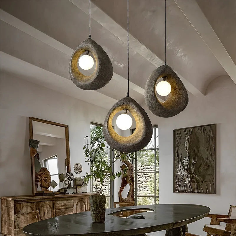 Sili Style retro pendant chandelier with milky white 32x35cm shade