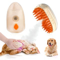 Yellow multifunctional cat steam brush with silicone teeth, water compartment, and ringworm detector lamp