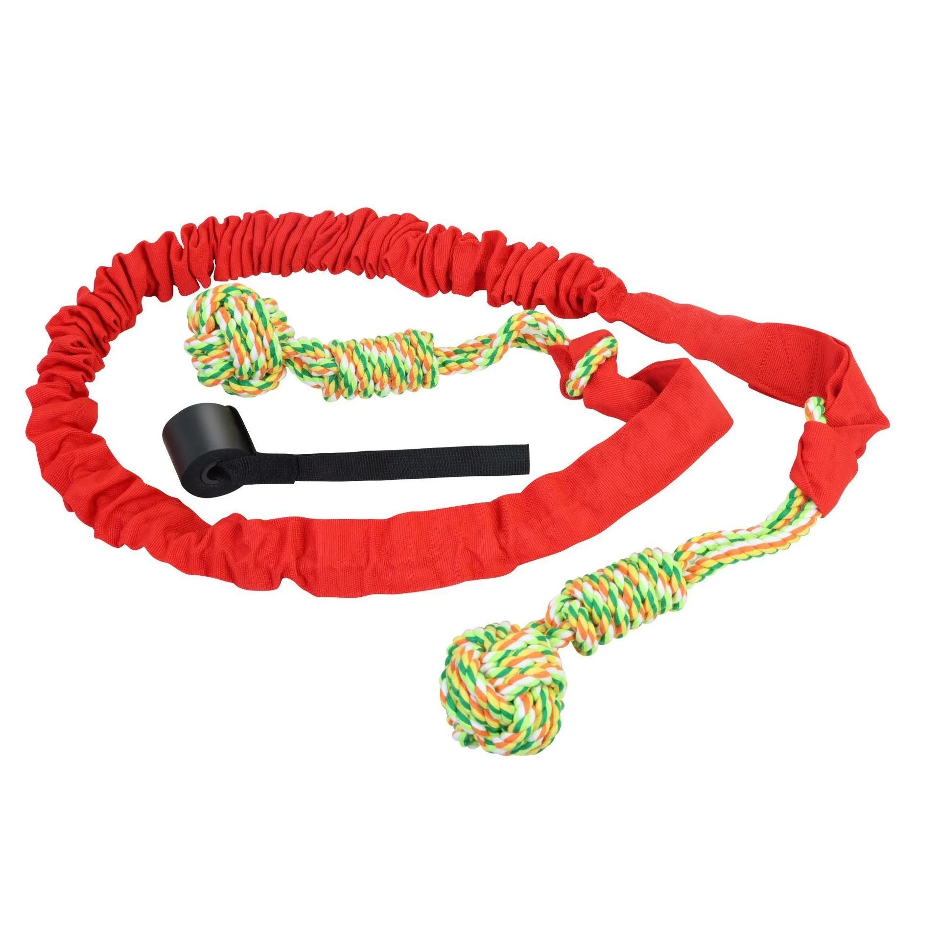 Cotton rope dog tug of war toy in black, grey or red for interactive play