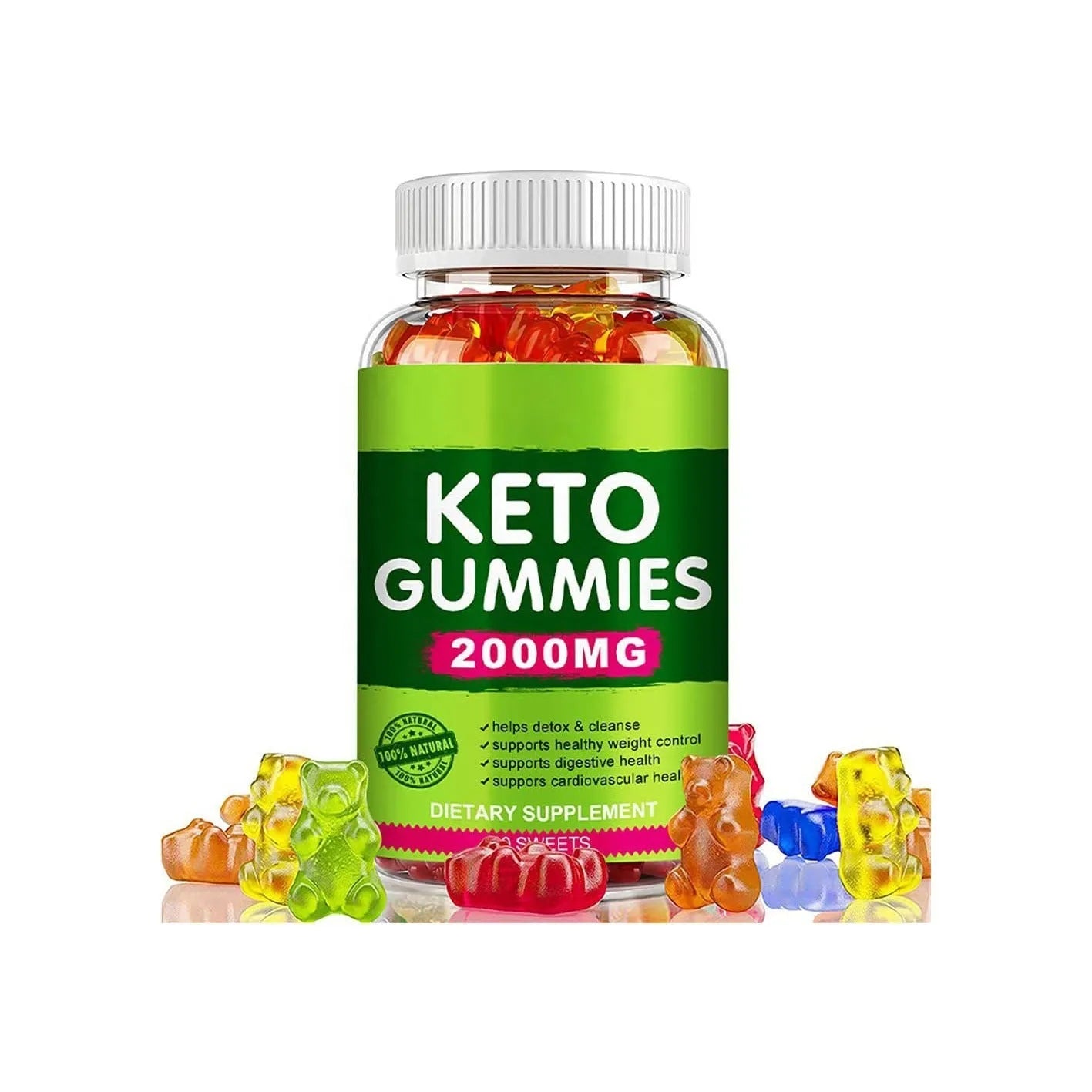 Pure Organic Keto BHB Vinegar Candy 60 tablets soft candy supplement in bottle