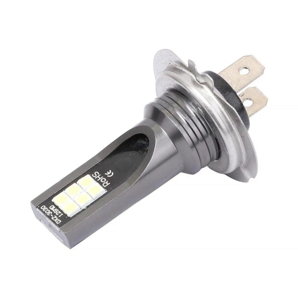 H7 110W LED fog lights with 12 SMD beads and white aluminium housing