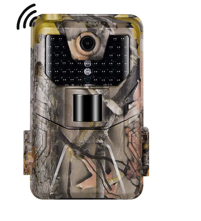 Camouflage outdoor Bluetooth hunting camera with 30MP and 42 infrared LEDs for night vision