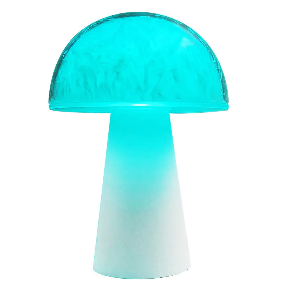 Creative remote control battery mushroom ambience night lamp with RGB colours and 3W light