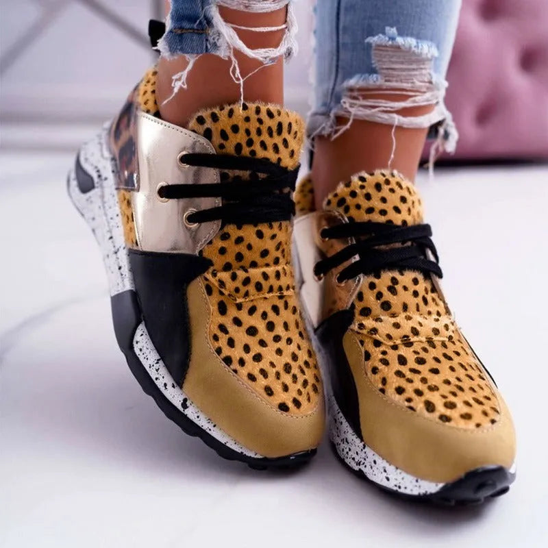 Women's casual wedge heel sneakers with suede upper in multiple colour options