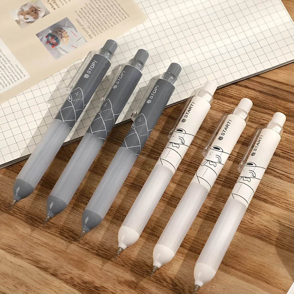0.5mm automatic pencil with cloud grip in black or white colour with minimalist design