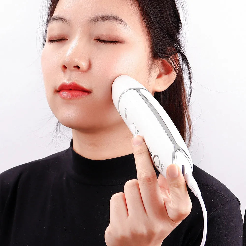 Wrinkle removal V-shape anti-aging skin care beauty device with RF HIFU, 17cm ABS, home use