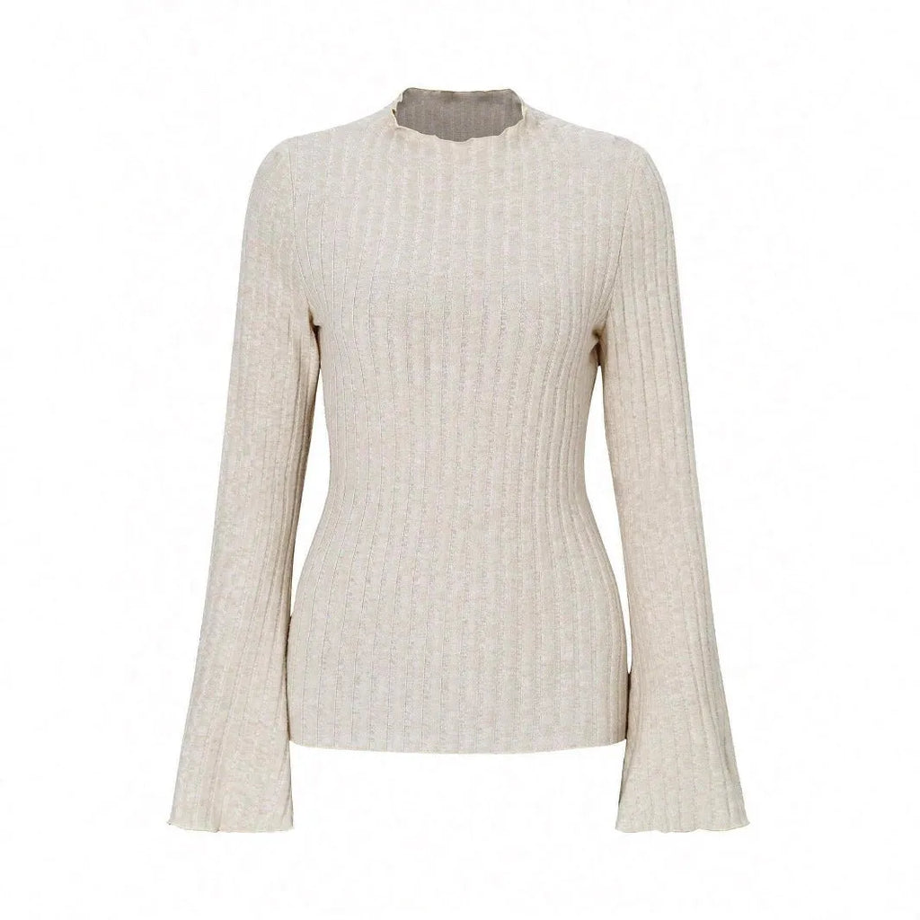 Men's black slim fit long sleeve top with lantern sleeves and round neck.