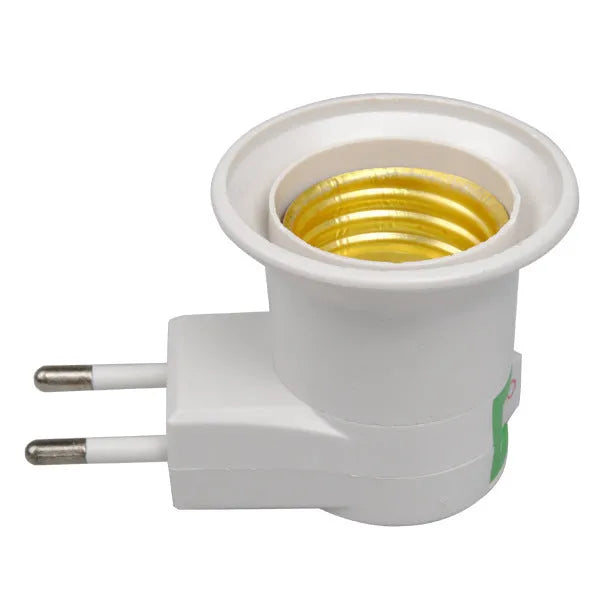 White bakelite wall plug-in E27 lamp holder with switch for AU EU US outlets
