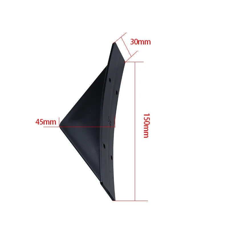 15cm black ABS plastic triangle rear spoiler for cars with mounting hardware