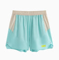 Men's loose grey workout shorts with elastic and lace-up waistband for gym training.