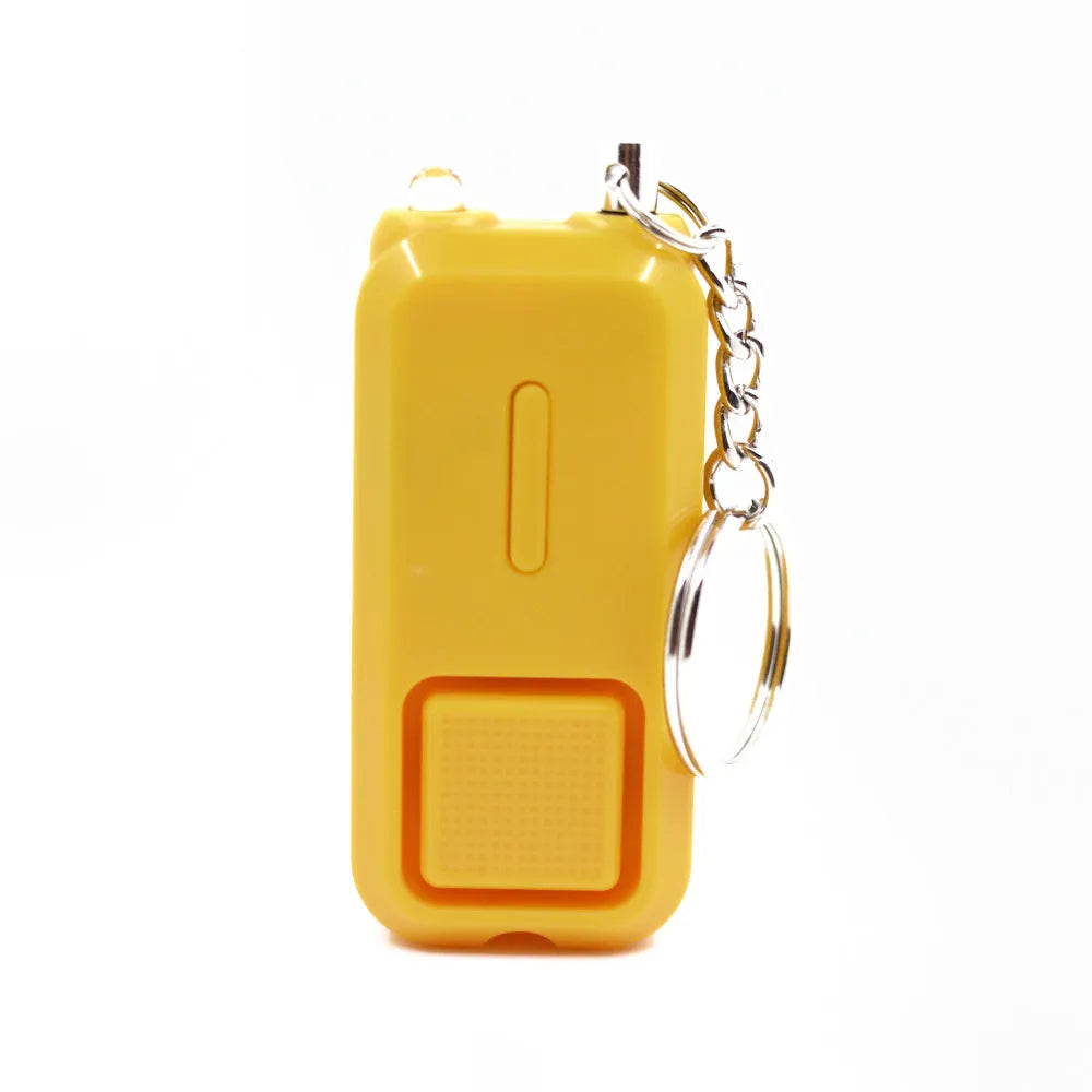 Personal alarm 130DB compact safety device with LED light, black colour, 65x30x12 mm