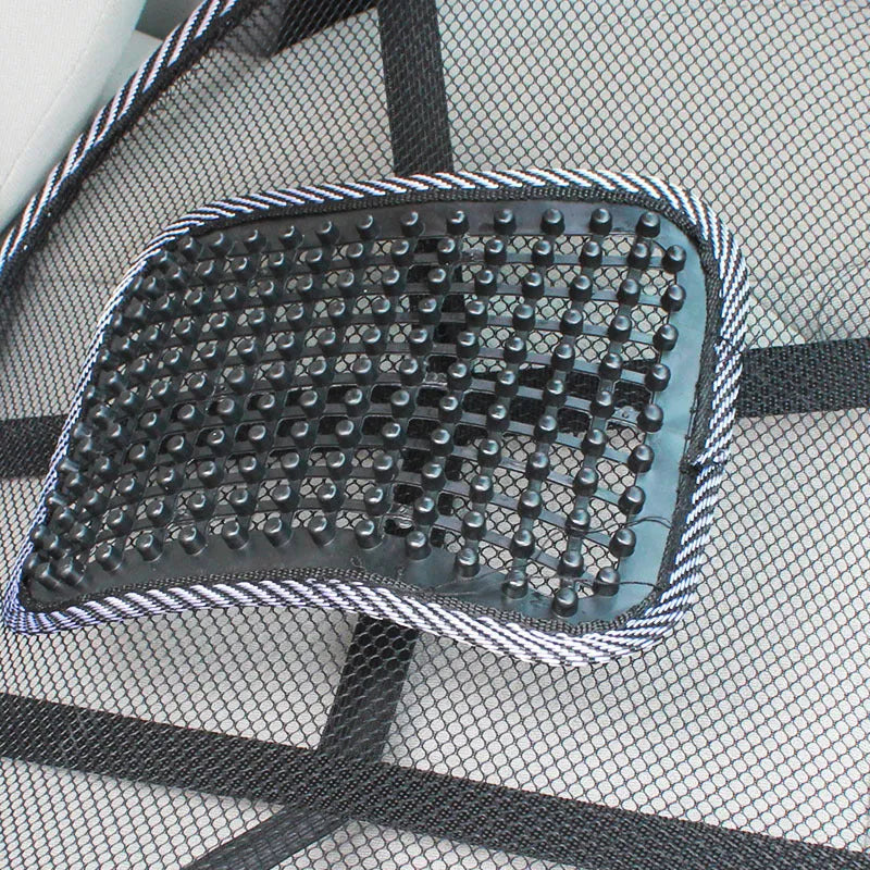 Black polypropylene car lumbar support pillow with Pi Ding waist pattern, 41x39 cm