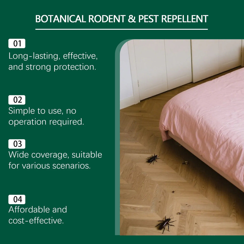 Pack of ten 16g mouse repellent pills and three mesh bags for warehouse and household rodent control