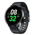 Ultra-thin smart health bracelet with a 1.3-inch screen and silicone strap in black, gold, or silver.