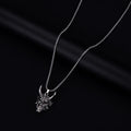 Men's silver vintage necklace with 40mm alloy pendant on adjustable chain