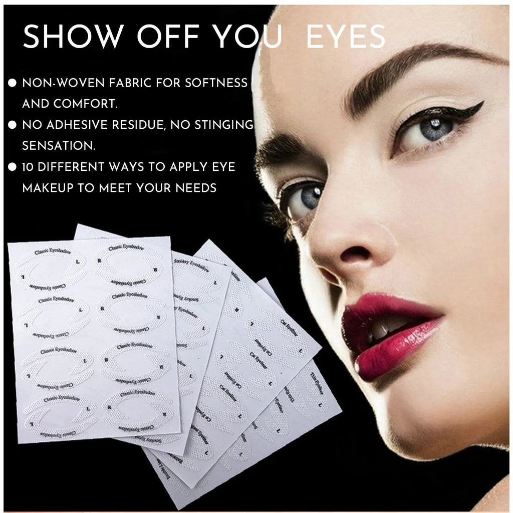 Set of four reusable flexible eyeliner sticker stencils for creating winged and cat-eye makeup looks