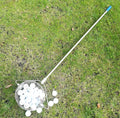 Stainless steel golf ball picker with metallic finish for collecting practice balls