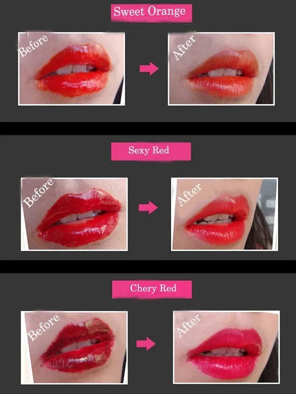 Lip tattoo tearing lip gloss stick in Cherry Red, 10x2cm, long-lasting waterproof formula