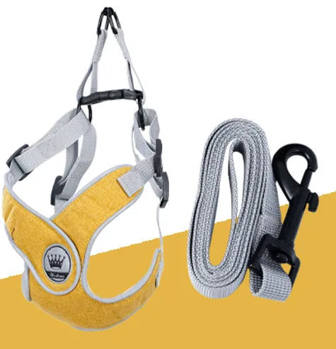 Adjustable dog harness vest with reflective mesh, back metal ring, available in multiple colours and sizes