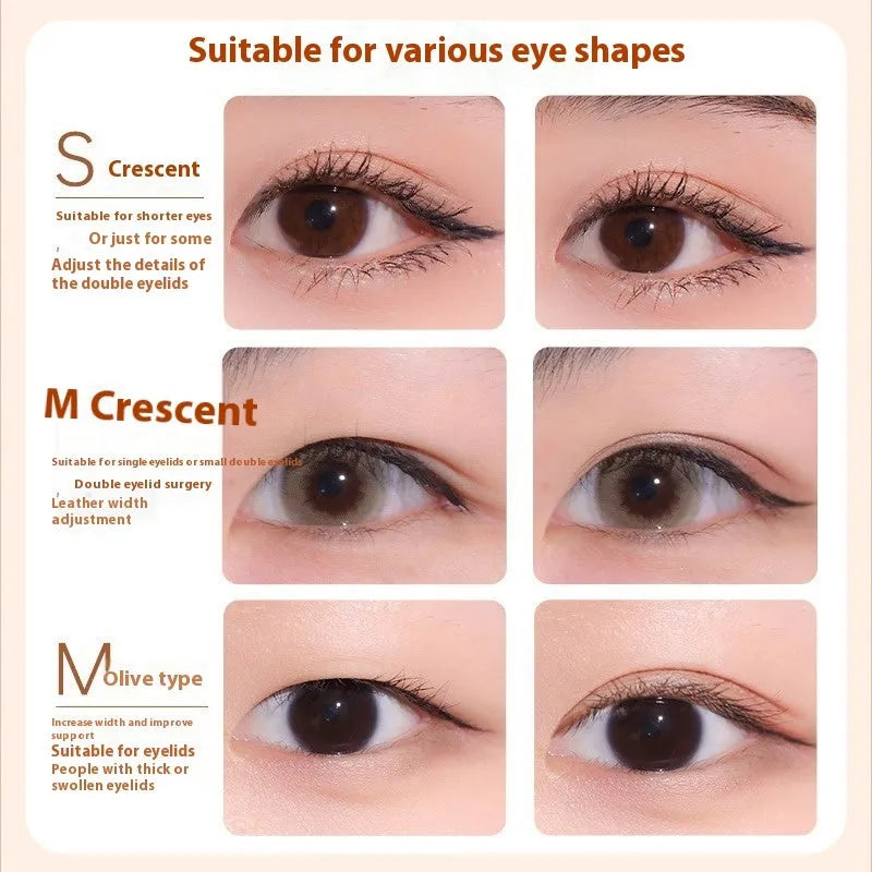 Double eyelid stickers roll with 120 transparent traceless lace strips for invisible eyelid crease