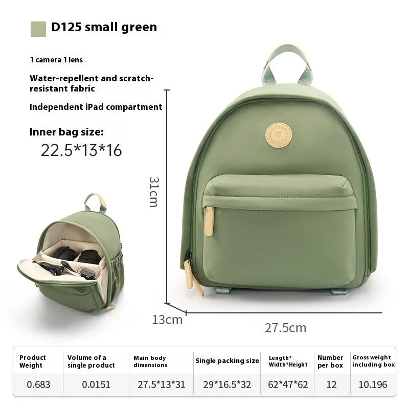 Women's polyester shoulder camera bag in solid colour with shoulder strap and detachable tablet insert