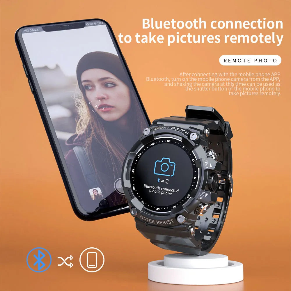 ATTACK 3 IP67 waterproof smartwatch in black, pink, or white with 1.28-inch round display