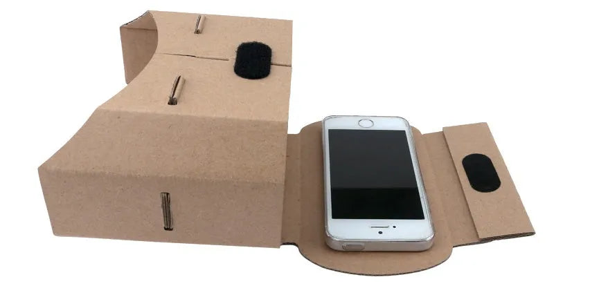 Paper virtual reality glasses for smartphones showing 3D movies and games