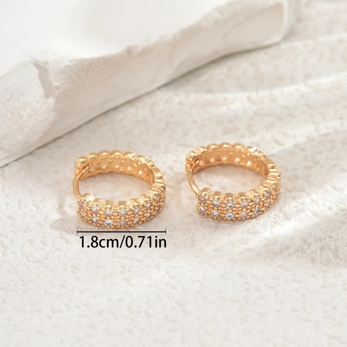 Copper geometric ear studs with circular dot and ring patterns in European American style