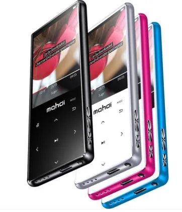Portable MP3 player with 2.4 inch touchscreen displaying music interface in black colour option