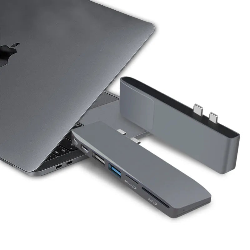 8-in-1 USB-C hub conversion head for MacBook Pro with multiple interface ports