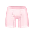 Men's seamless low-waist boxer shorts in orange nylon with a hip-lift contour.